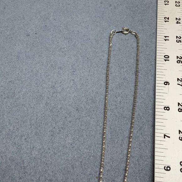 Double Feather Pendant Necklace 18 In Silver Turquoise BoHo Native American - Picture 7 of 7